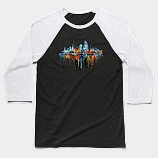 City Skylines Urbain World Fun Life Abstract Baseball T-Shirt